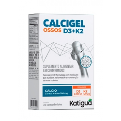 CALCIGEL KATIGUA OSSOS D3+K2 500MG C/30