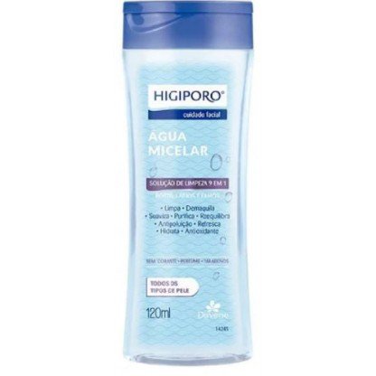 AGUA MICELAR HIGIPORO 120ML TIPOS PELE