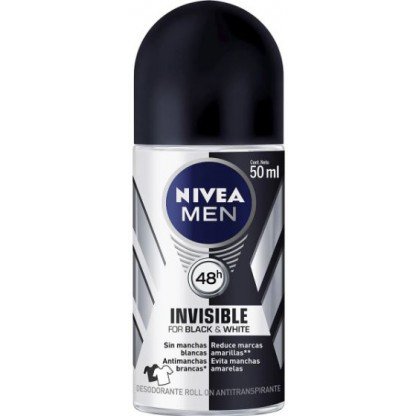 DES NIVEA ROLL-ON 50ML MASC BLACK/WHITE