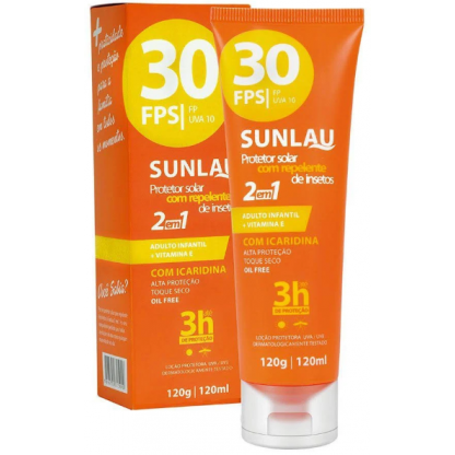 PROT SOLAR SUNLAU FPS30 C/REPELENT 120ML