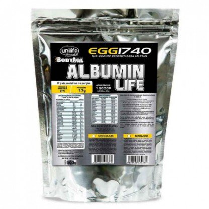 ALBUMIN LIFE EGG 1740 500G CHOCOLATE